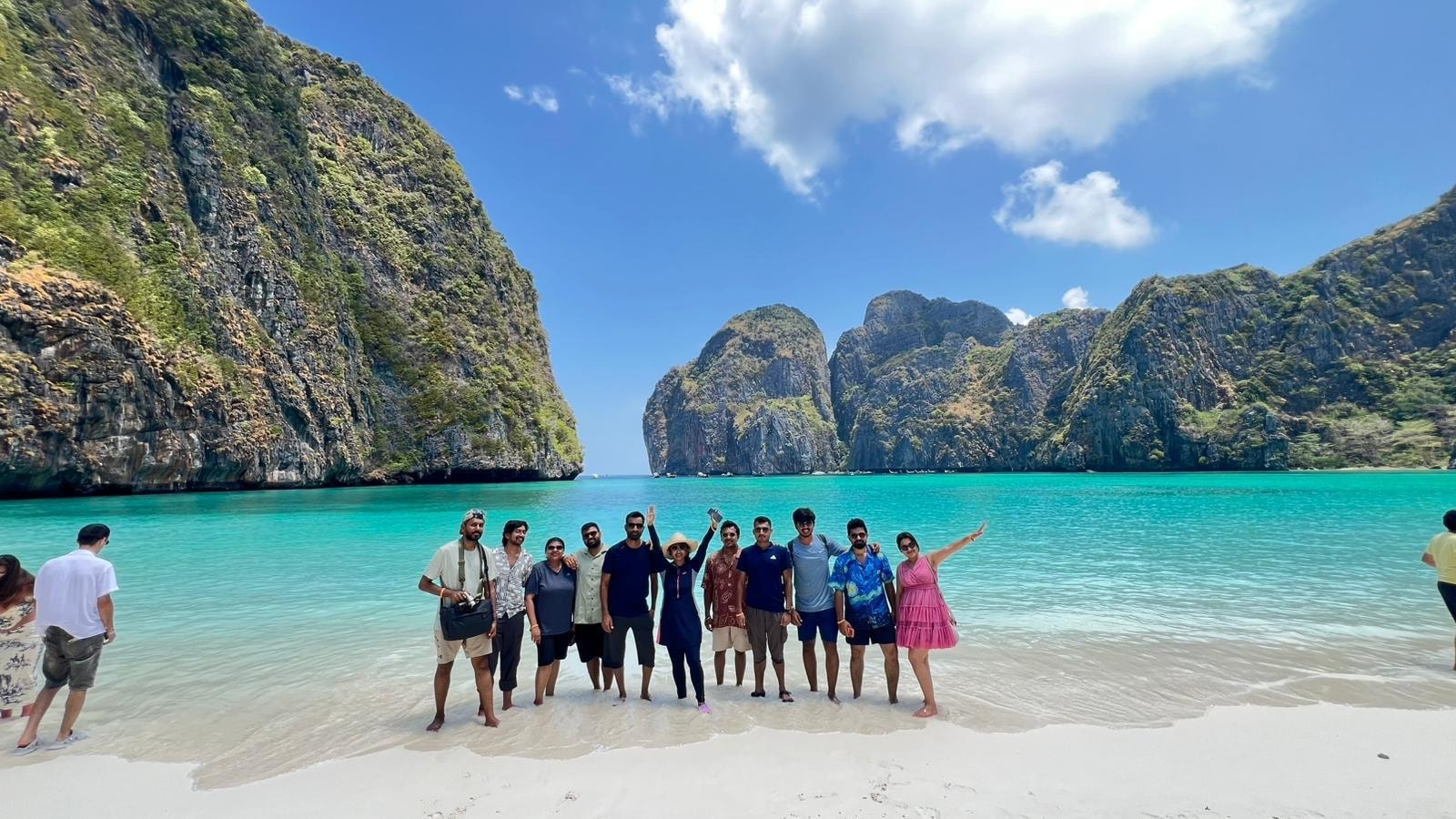 Couple on longtail boat at Phi Phi Islands